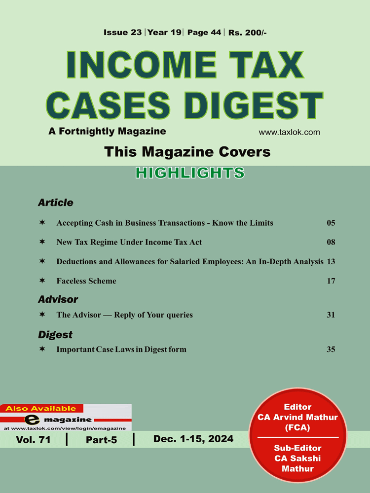 Income-Tax Cases Digest Magazine Cover