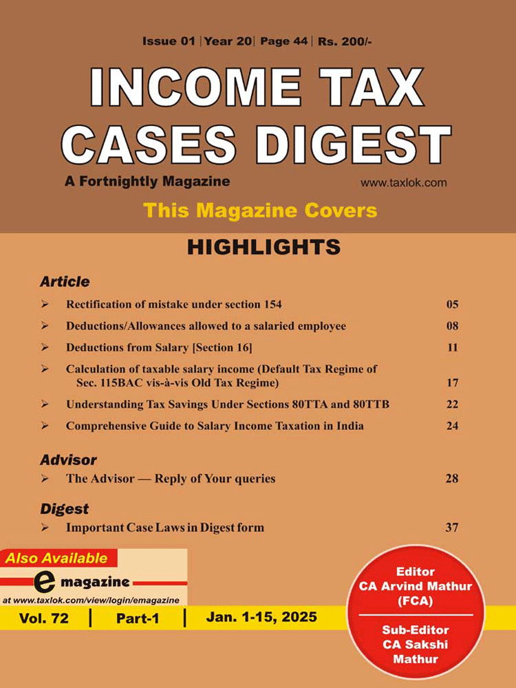 Income-Tax Cases Digest Magazine Cover