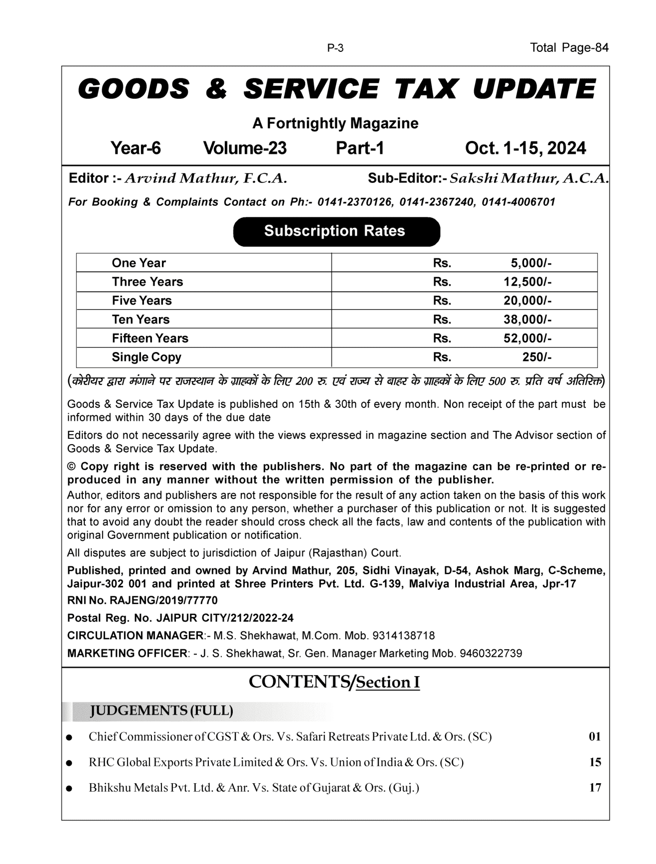 GST-Tax Update Magazine Page 1